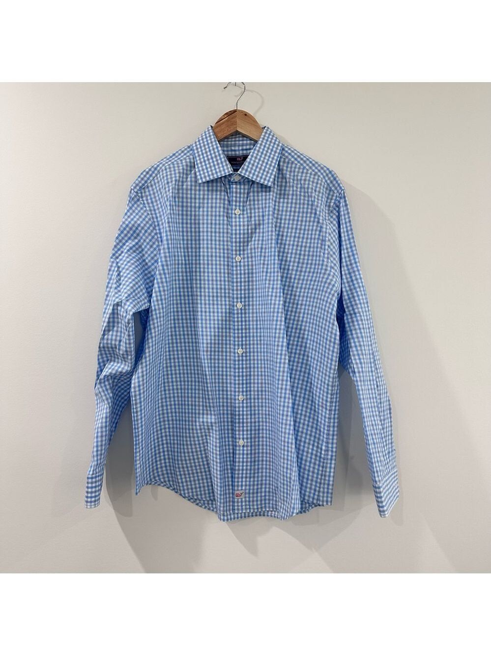 Vineyard Vines Classic fit Burgee button down shirt blue white check large